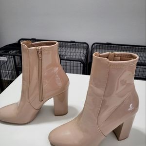 Patent leather ankle boots